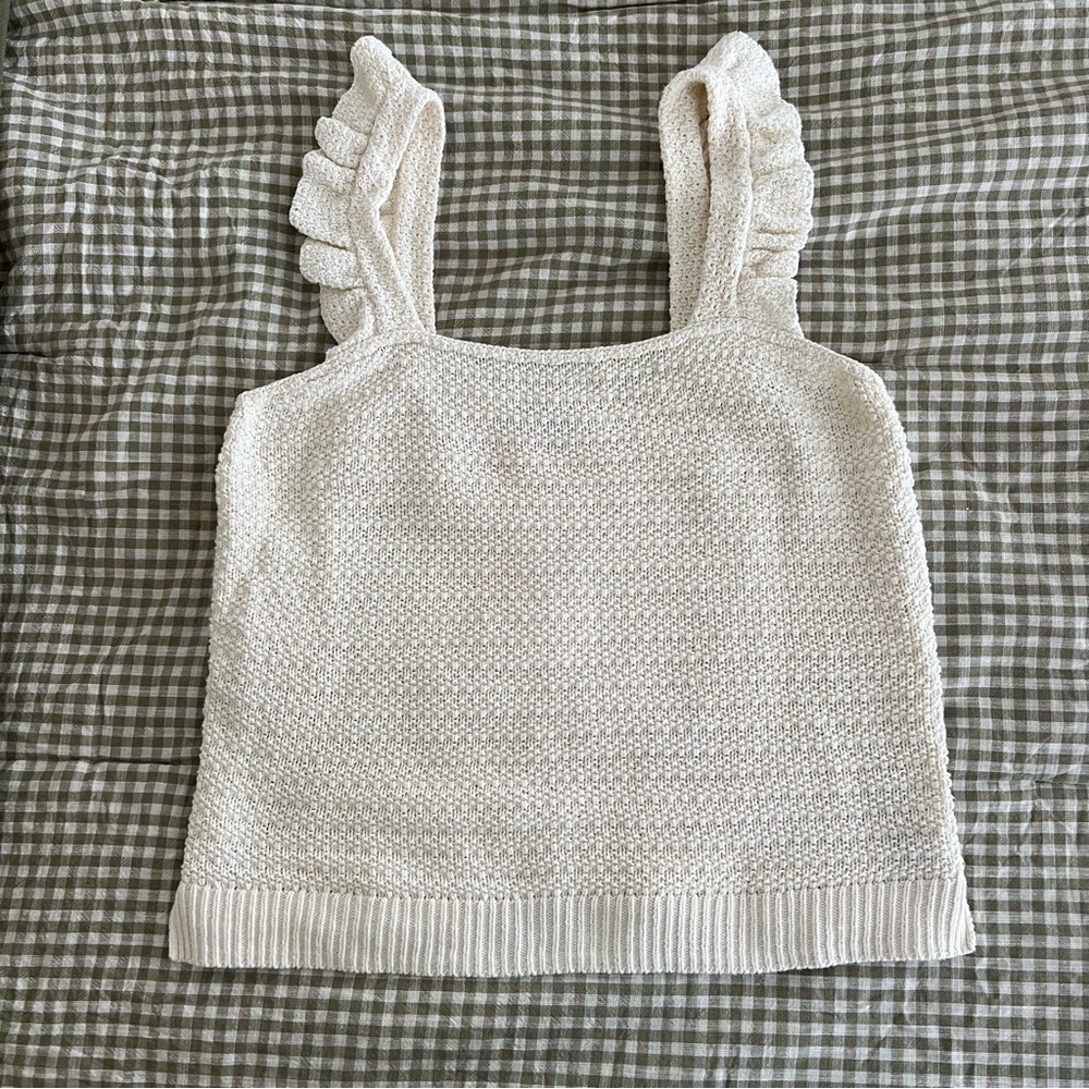 Madewell Crochet Ruffle Strap Tank